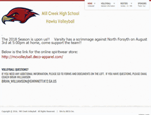 Tablet Screenshot of millcreekvolleyball.com